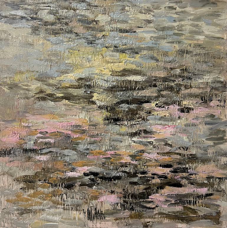 Original Abstract Painting by Viktoria Daneva | Abstract Art on Canvas | "Pink Silence of the Lake"