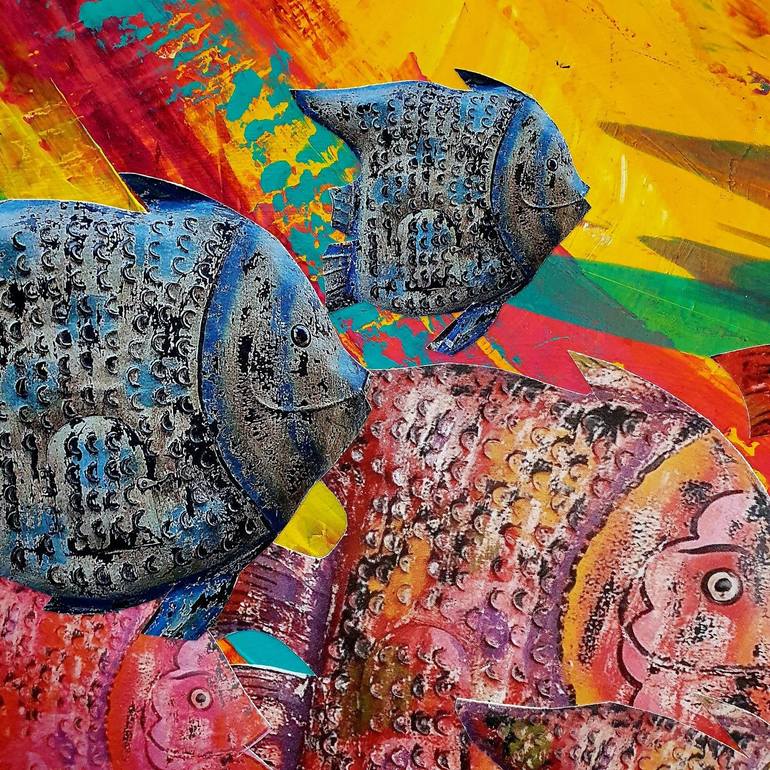 Original Figurative Fish Mixed Media by Frederic Haire