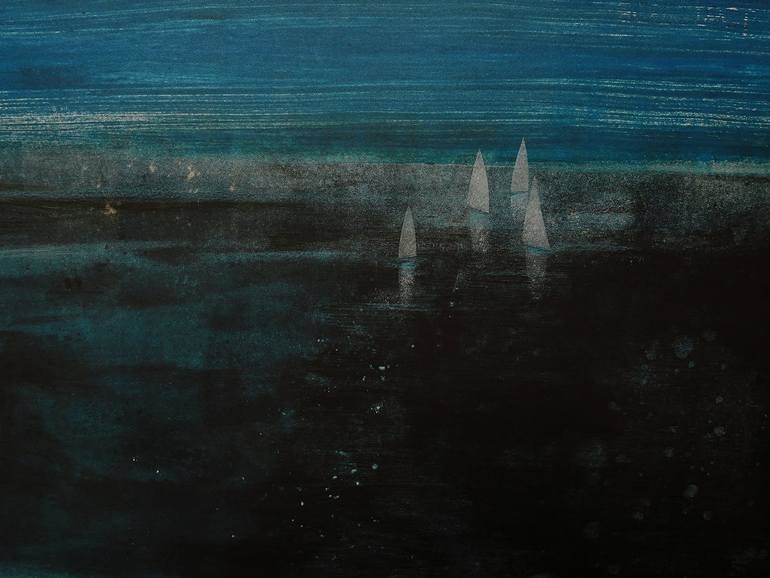Original Abstract Seascape Printmaking by Izzy Hutchison