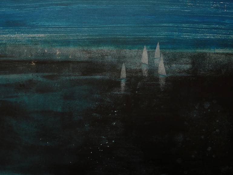 Original Abstract Seascape Printmaking by Izzy Hutchison