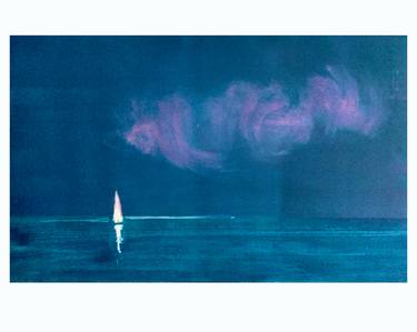 Print of Impressionism Seascape Printmaking by Izzy Hutchison