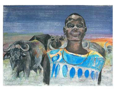 Masai Girl with Buffalo thumb