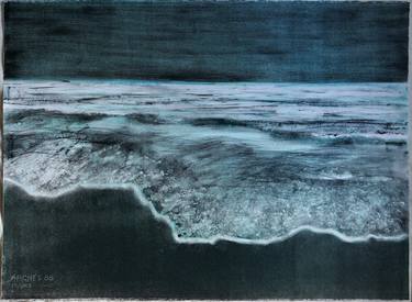 Print of Impressionism Beach Printmaking by Izzy Hutchison