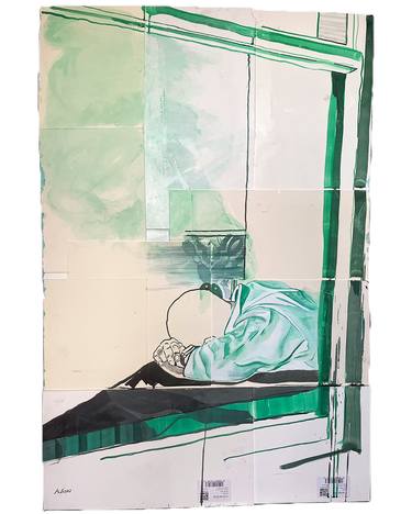 Original Abstract People Mixed Media by Aaron Benjamin Cohen