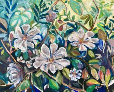 Original Abstract Expressionism Botanic Paintings by Kristina Murray