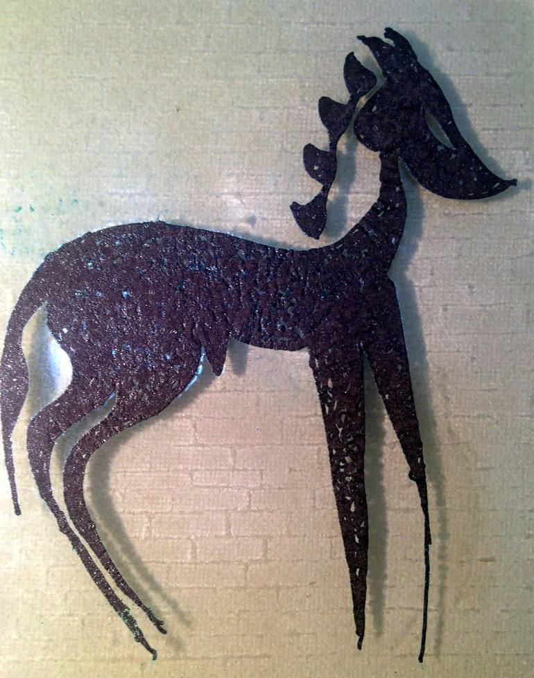 Bronze Cast Glass Cretan Horse Figurative Cast Glass Plaque