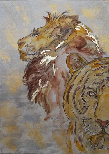 Painting Wild Animals Tiger Lion thumb