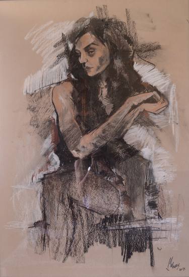 Print of Portraiture Women Drawings by Mary Melkonyan