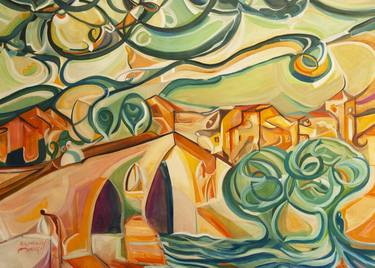 Original Cubism Rural life Paintings by Richard Martin Vidal