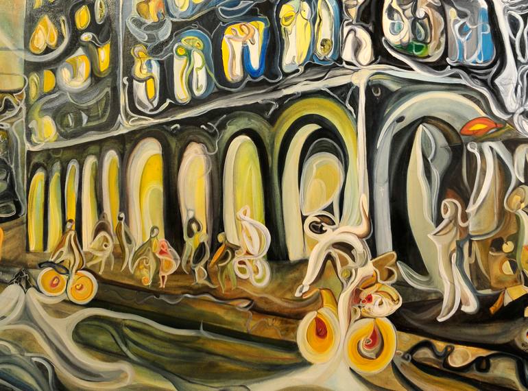 Original Documentary Architecture Painting by Richard Martin Vidal