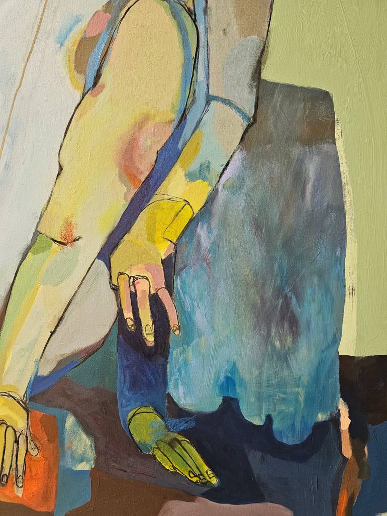 Original Abstract Expressionism People Painting by Elizabeth Wojciak