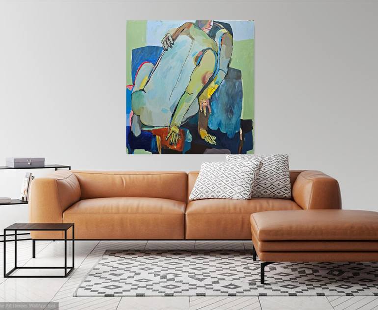 Original Abstract Expressionism People Painting by Elizabeth Wojciak