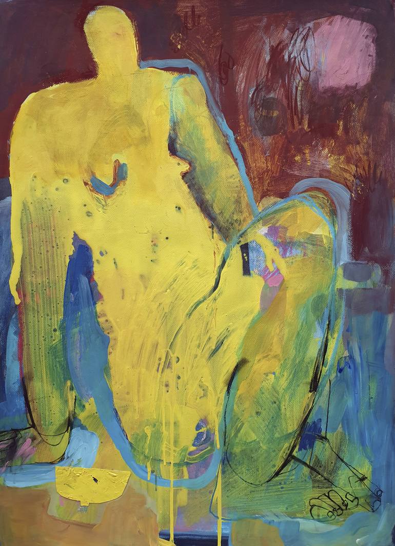 Yellow Painting by Elizabeth Wojciak | Saatchi Art