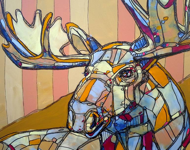 Original Cubism Animal Painting by Anna Hubsch