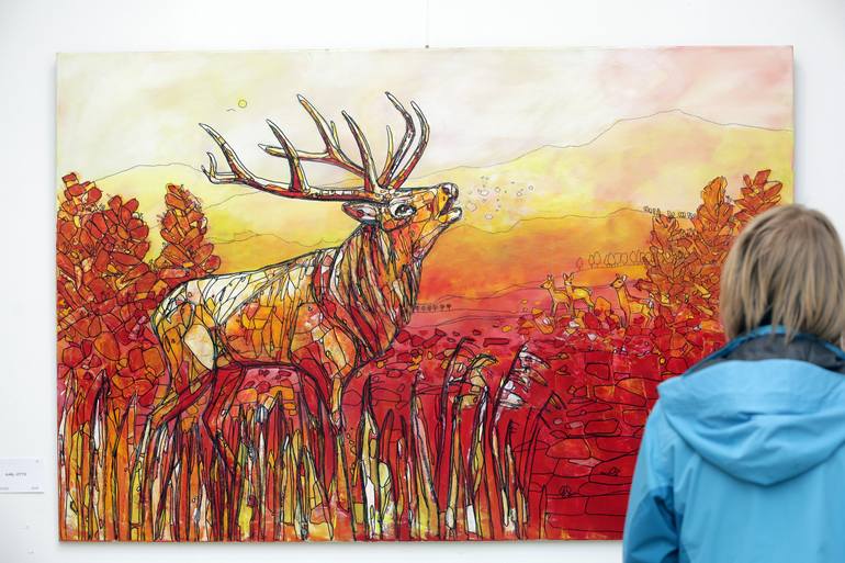 Original Expressionism Animal Painting by Anna Hubsch