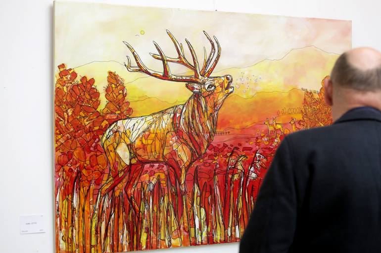 Original Expressionism Animal Painting by Anna Hubsch