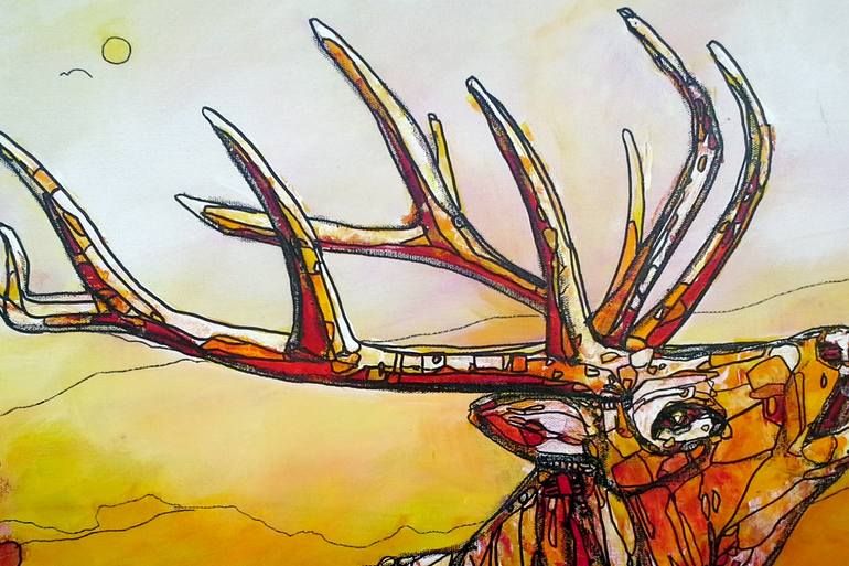 Original Expressionism Animal Painting by Anna Hubsch