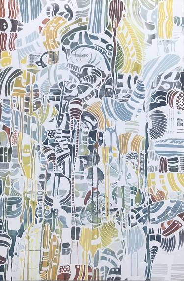 Saatchi Art Artist Amber Denison; Painting, “Colorful Drips + Lines 2” #art