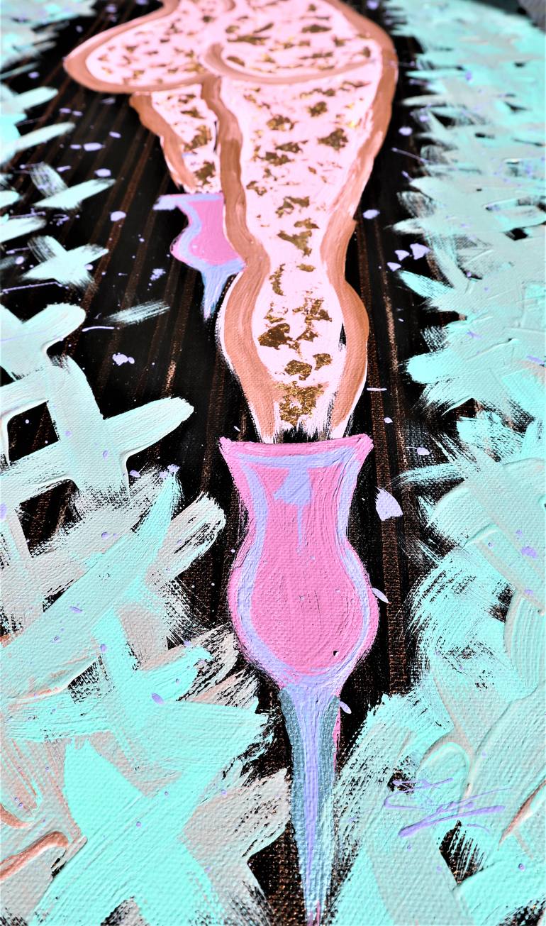 Original Abstract Expressionism Nude Painting by Moonrose Art Gallery