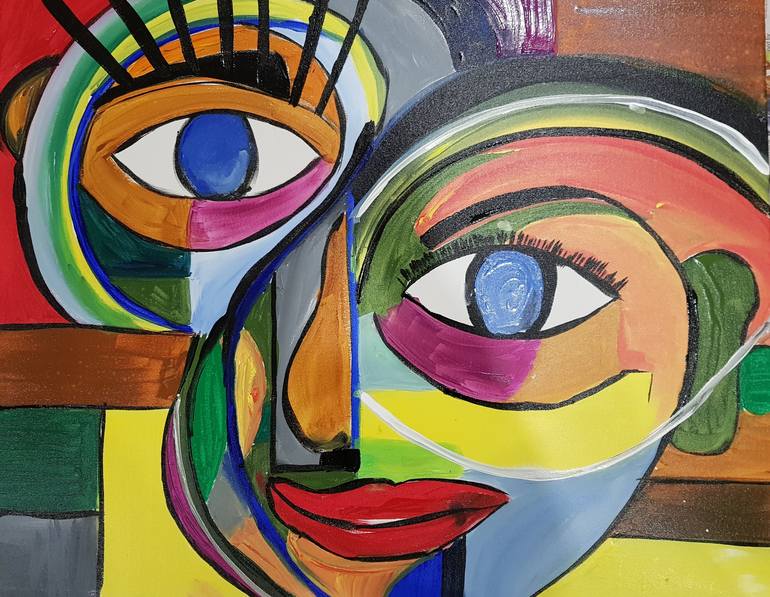 abstract face paintings