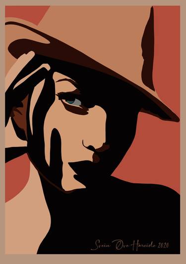 Print of Art Deco Portrait Printmaking by Svein Ove Hareide