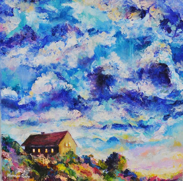 Cloudy Sky Painting By Olya Muravko Saatchi Art