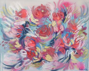 Print of Abstract Floral Paintings by Nataliia Karavan