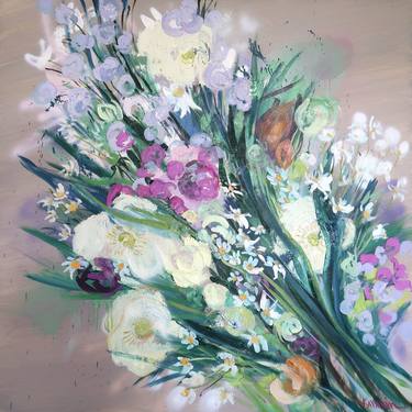 Original Expressionism Floral Paintings by Nataliia Karavan