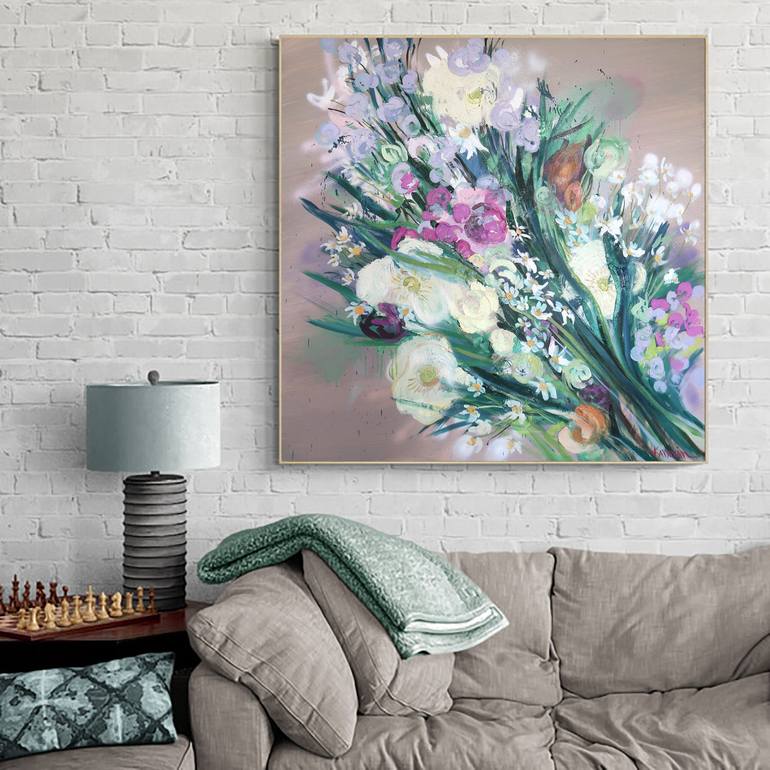 Original Expressionism Floral Painting by Nataliia Karavan