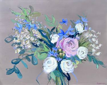 Original Abstract Floral Paintings by Nataliia Karavan