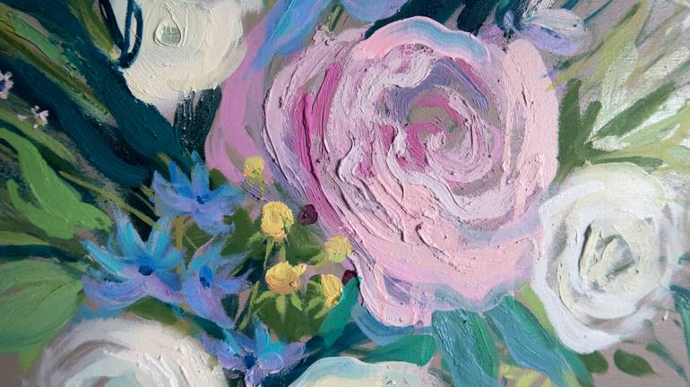 Original Abstract Floral Painting by Nataliia Karavan