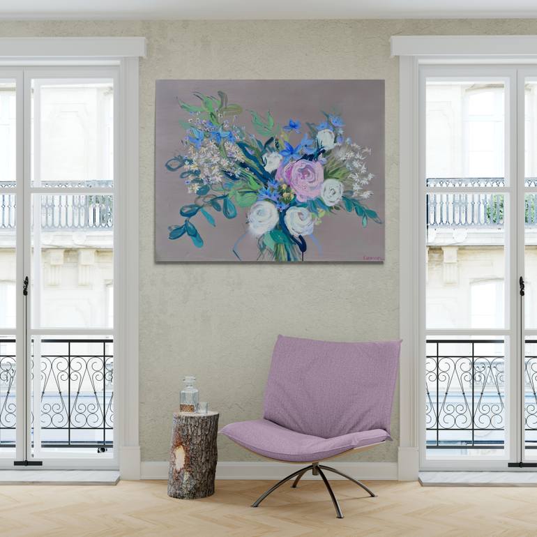 Original Abstract Floral Painting by Nataliia Karavan
