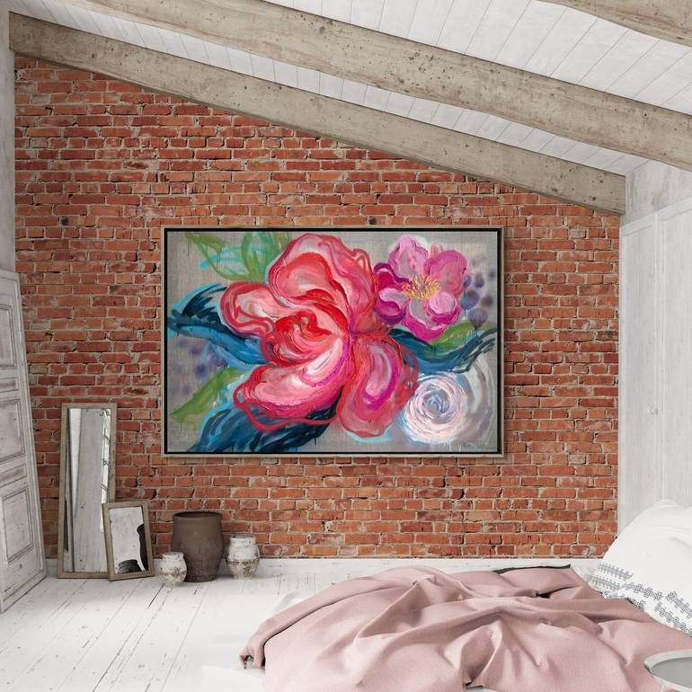 Original Abstract Floral Painting by Nataliia Karavan