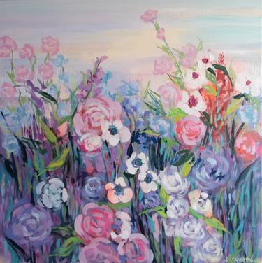 Meadow dreams - floral impressionism, roses thumb