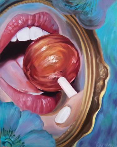 Tasty tease - Lollipop, erotic painting thumb