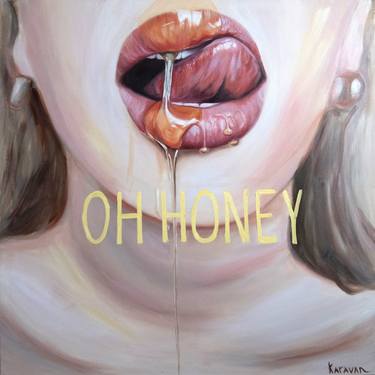 Oh honey - lips, erotic painting thumb