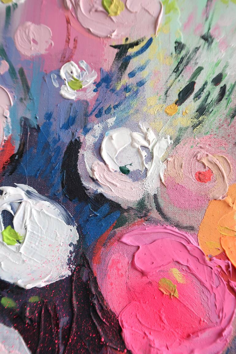Original Abstract Expressionism Floral Painting by Nataliia Karavan