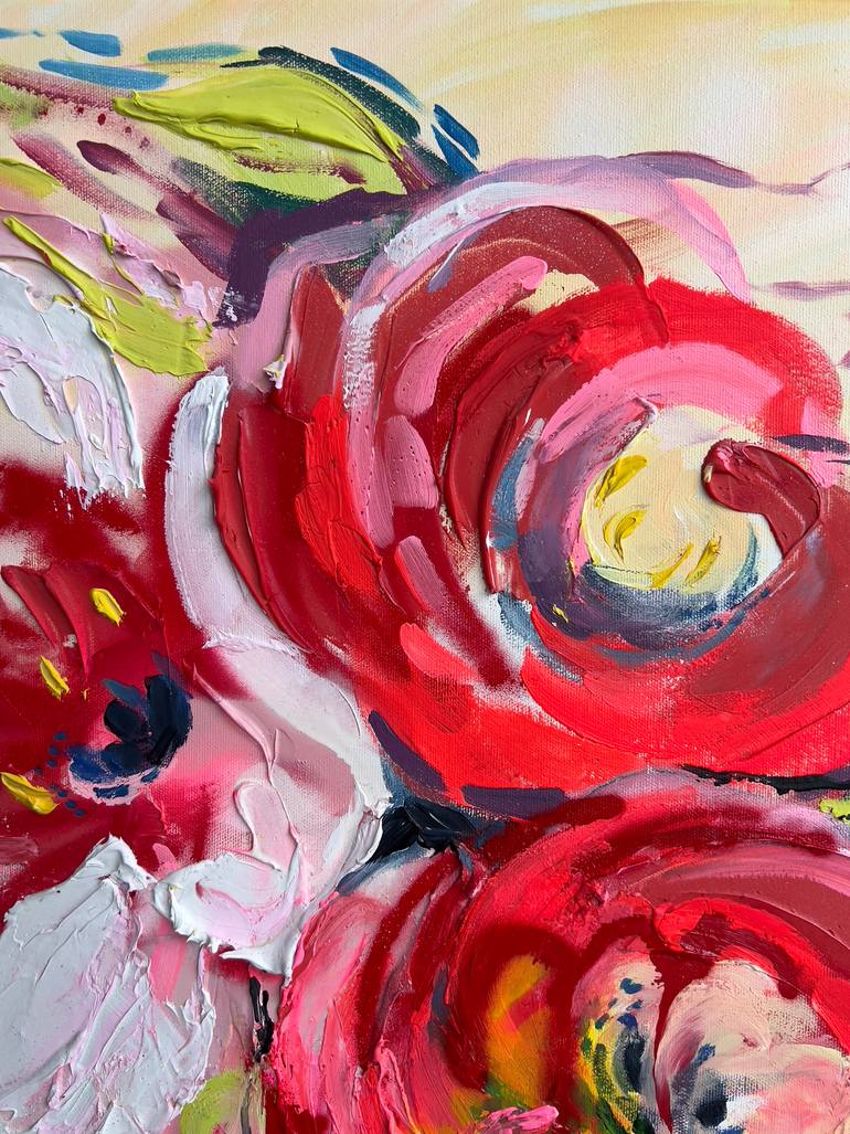 Original Abstract Floral Painting by Nataliia Karavan