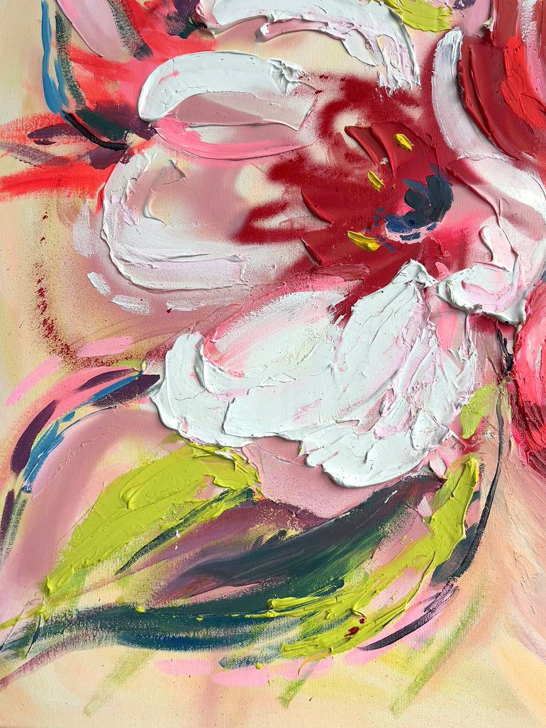 Original Abstract Floral Painting by Nataliia Karavan