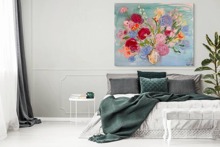 Original Impressionism Floral Painting by Nataliia Karavan