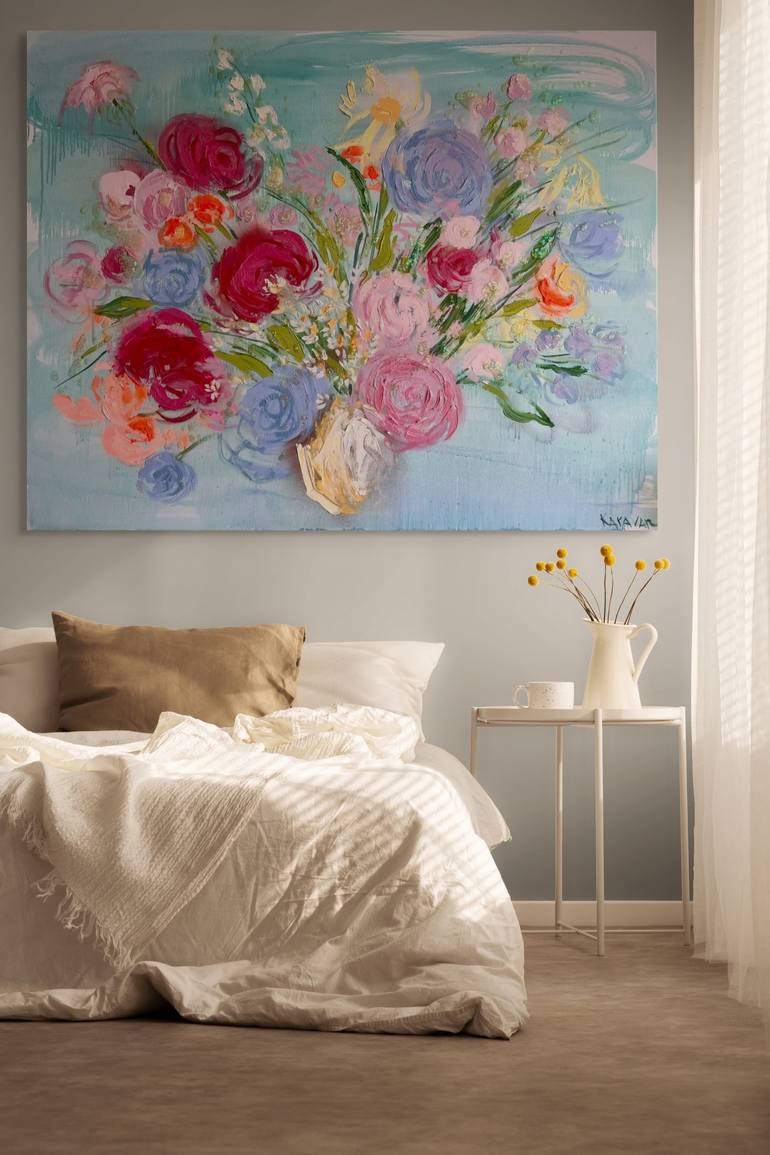 Original Impressionism Floral Painting by Nataliia Karavan