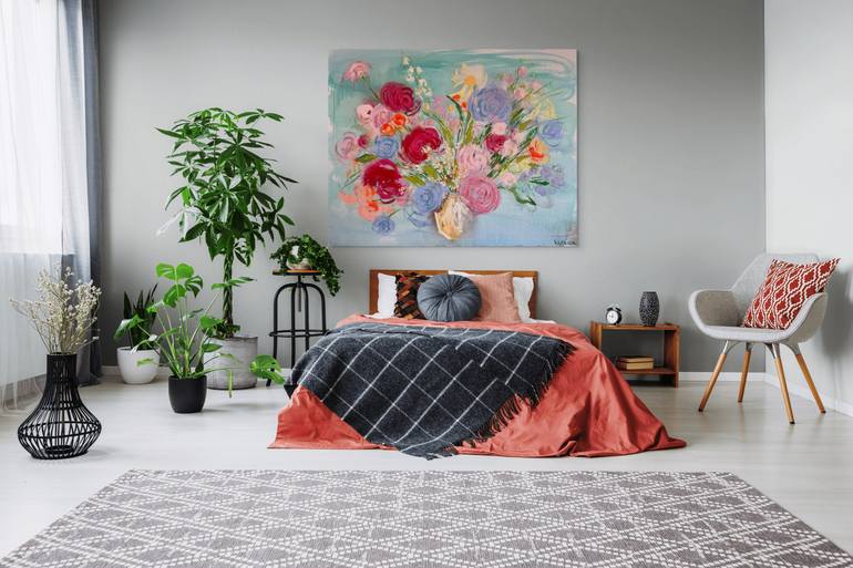 Original Impressionism Floral Painting by Nataliia Karavan