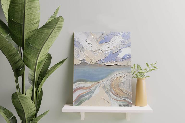 Ocean melody - small landscape, sea view, ocean, seascape Original Painting by nataliia karavan