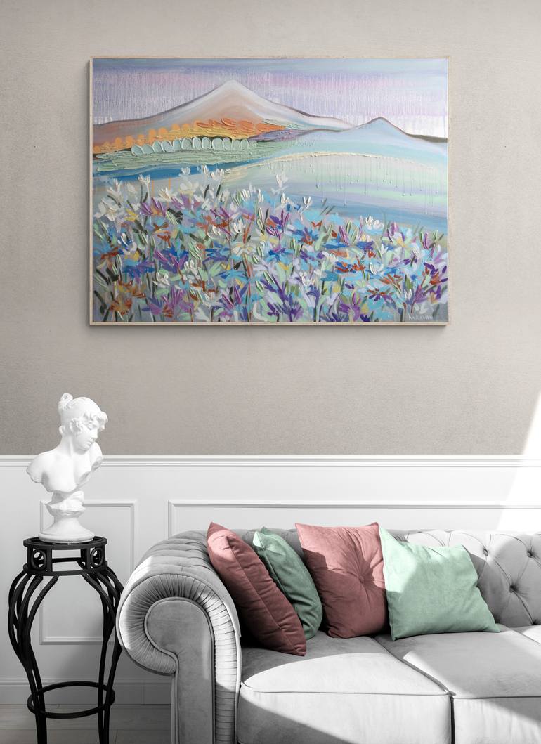 Original Abstract Landscape Painting by Nataliia Karavan