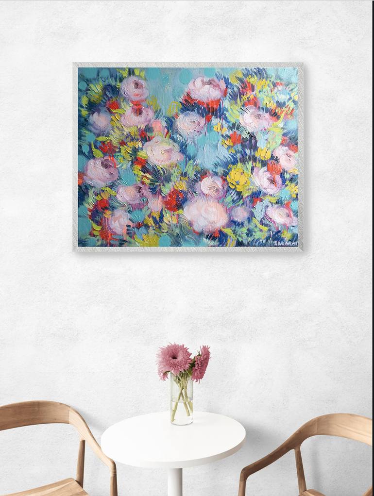 Original Abstract Floral Painting by Nataliia Karavan