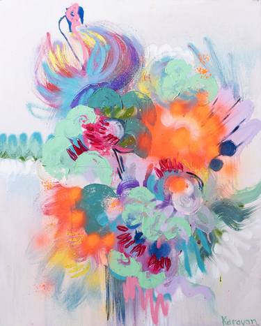 Original Abstract Floral Paintings by Nataliia Karavan