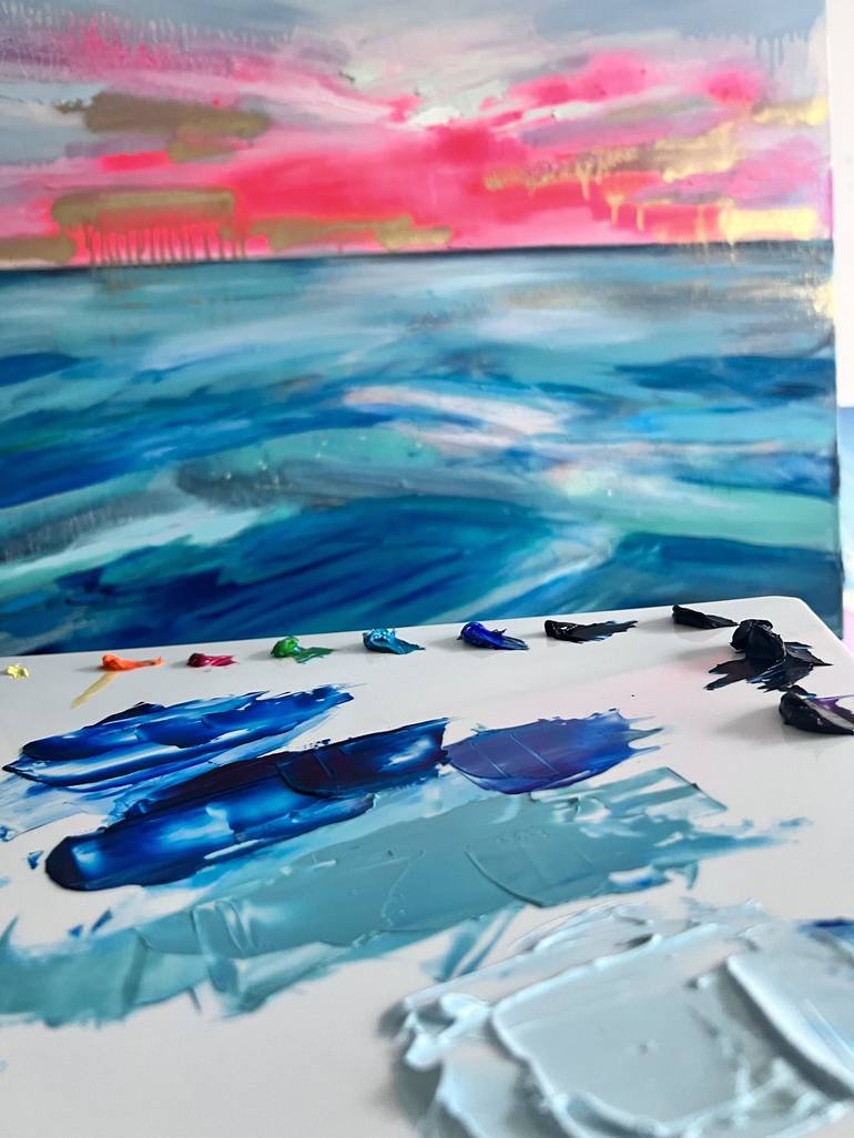 Original Abstract Seascape Painting by Nataliia Karavan