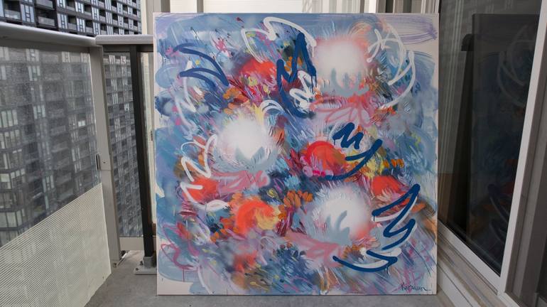 Original Abstract Floral Painting by Nataliia Karavan