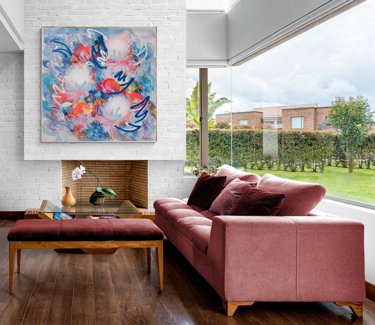 Original Abstract Floral Painting by Nataliia Karavan