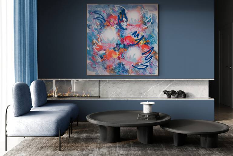 Original Abstract Floral Painting by Nataliia Karavan